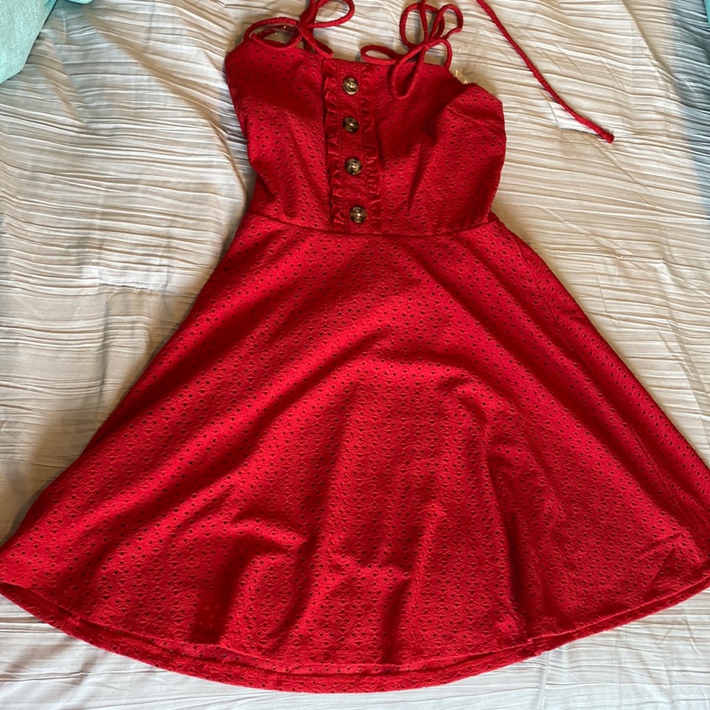 Tie strap skater dress